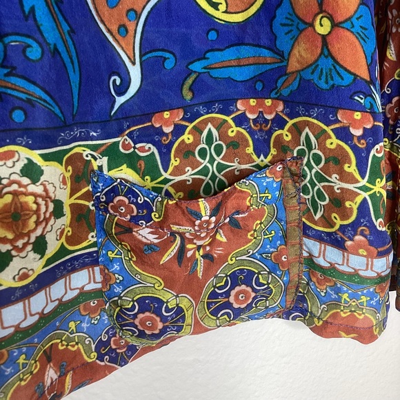 Johnny Was Silk Valeni Top Pockets Sm - Picture 8 of 11